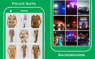 Men police suit photo editor