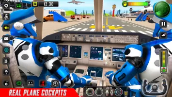 Robot Pilot Airplane Games 3D