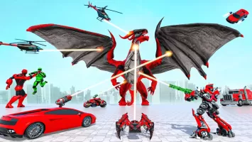 Police Dragon Robot Car Games