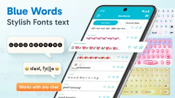 Blue Words, Stylish Fonts text