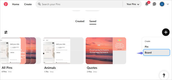 How to create a pinterest board?