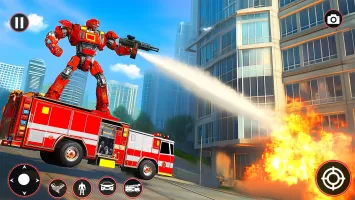 Fire Truck Robot Car Game