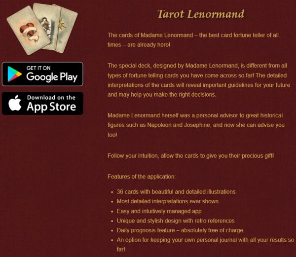 Tarot Madame Lenormand