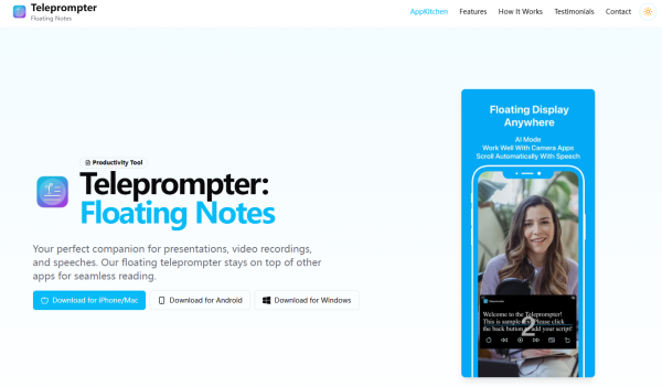 Teleprompter: Floating Notes