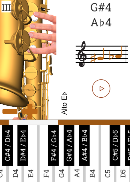 3D Saxophone Fingering Chart