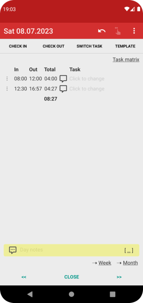Time Recording - Timesheet App