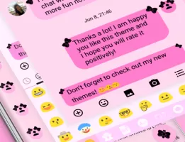 SMS Messages Ribbon Pink Black