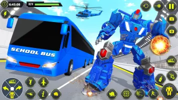 School Bus Robot Car Game