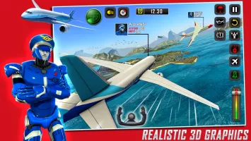 Robot Pilot Airplane Games 3D