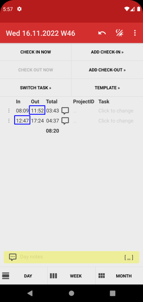 Time Recording - Timesheet App