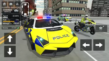 Police Car Driving Motorbike