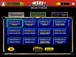Hundred Play Draw Video Poker