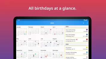 Birthday calendar