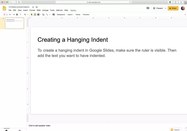 How to Do a Hanging Indent in Google Slides?