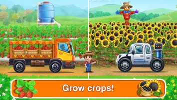 Tractor, car: kids farm games