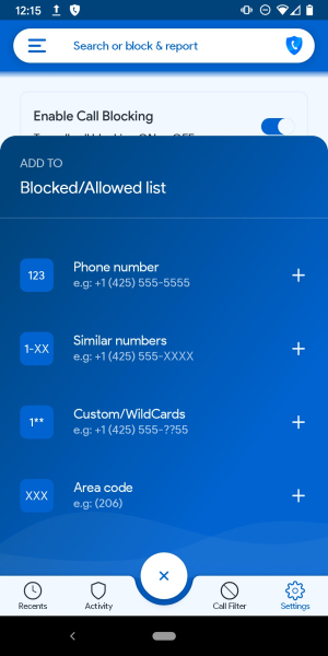Call Control. Call Blocker