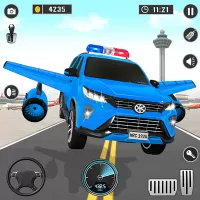 Flying Prado Car Robot Game