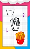 How to draw cute food by steps