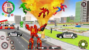 Fire Truck Robot Car Game