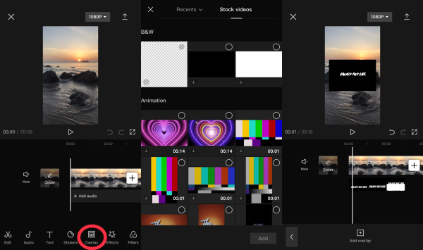 How to add an overlay in CapCut to track a moving body?