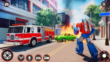 Fire Truck Robot Car Game