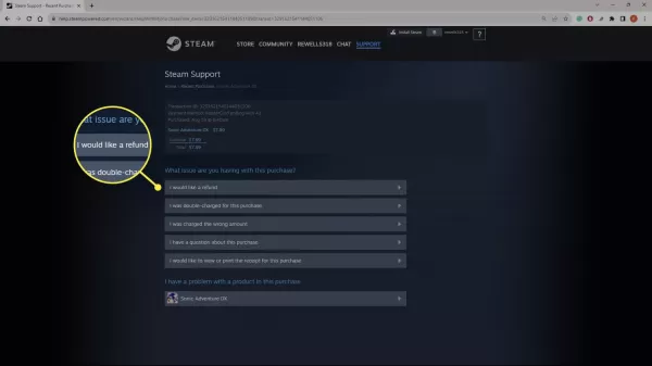 How to refund a game on steam?