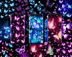 Neon butterfly glow wallpapers