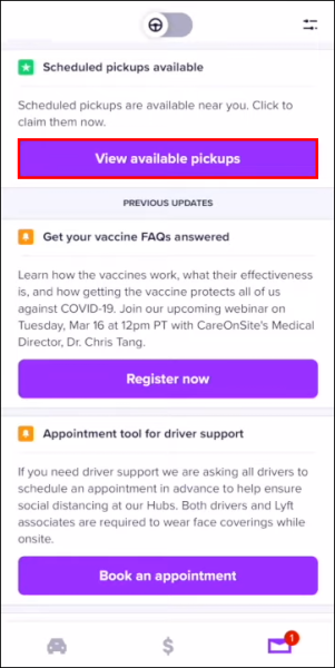 Where to see your schedule ride in the lyft app?