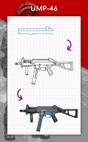 How to draw weapons by steps