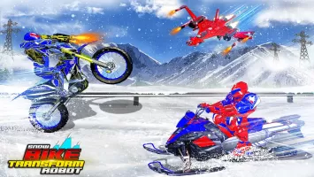 Snow Bike Transform Robot Game