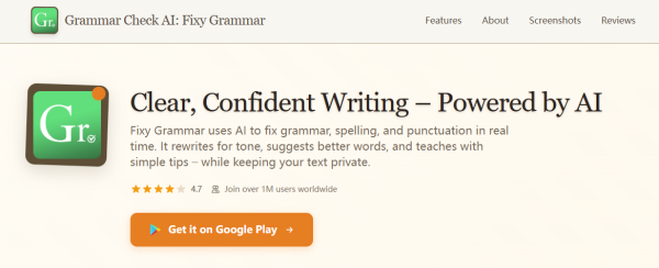 Grammar Check AI, Spell: Fixy