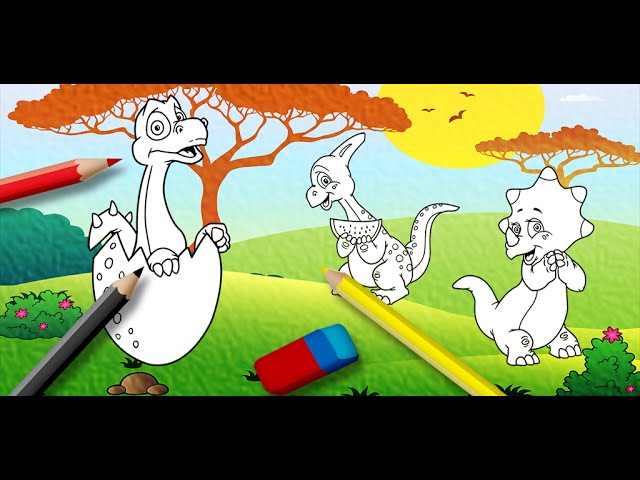 Kids Dinosaur Coloring Book - App Gameplay Video