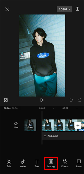 How to add an overlay in CapCut to track a moving body?