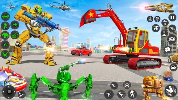 Excavator Robot War - Car Game