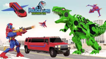 Limo Car Dino Robot Car Game
