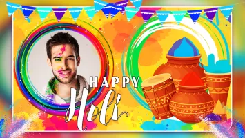 Happy Holi Photo Frame 2025