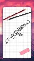 How to draw game weapons